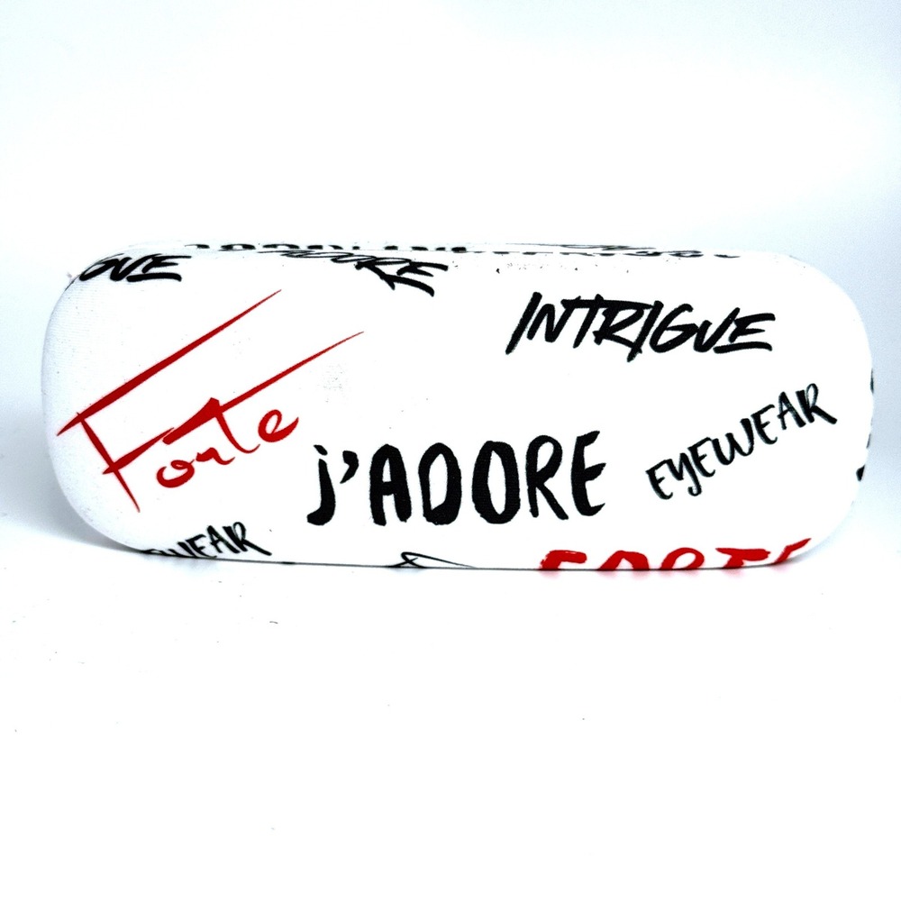 Intrigue Forte J'Adore Eyewear White Hard‎ Clamshell Glasses Case with Cloth